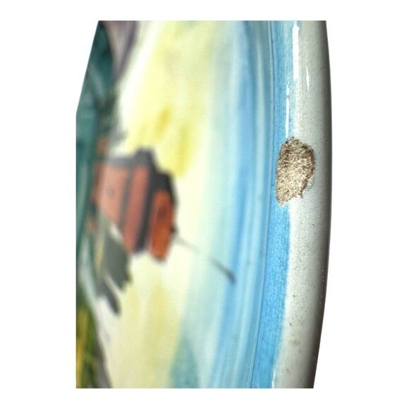 Hand-Painted Italian Ceramic Wall Plate Lighthouse Scene 8” Made In Italy READ - Picture 7 of 7